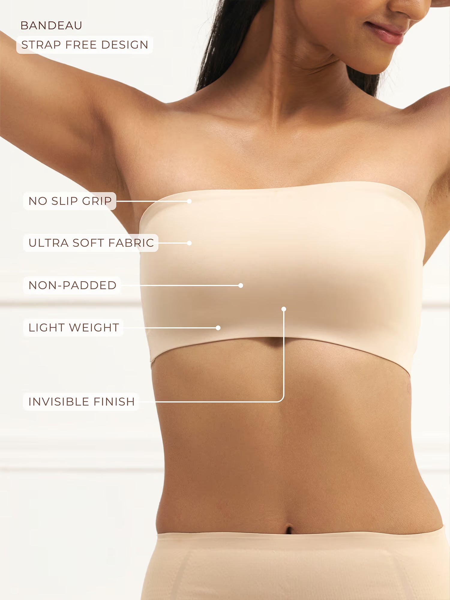 Bandeau - No Slip Non-Padded Wireless Seamless Tube Bra