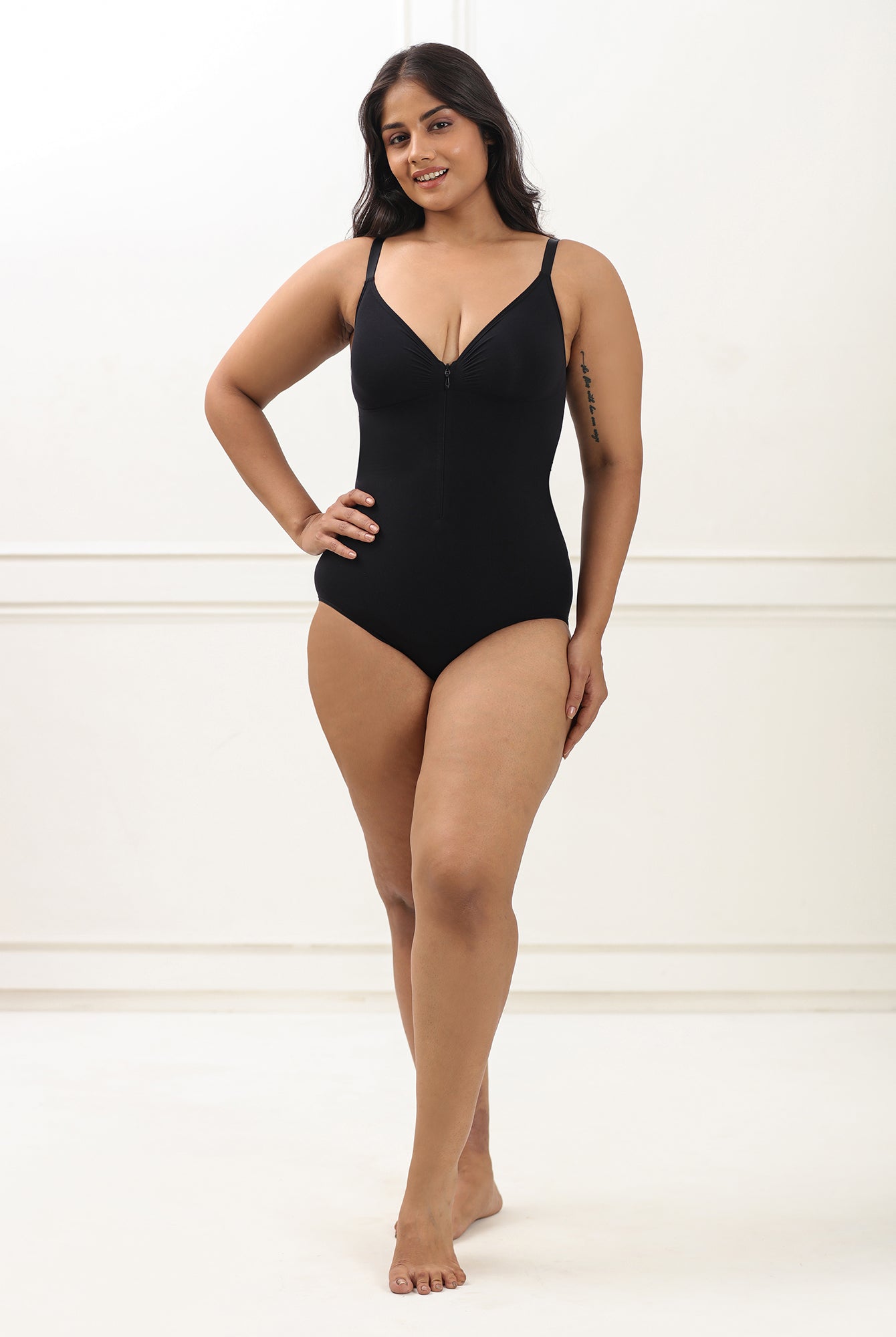 Front Zip Brief Bodysuit Bodysuit UNDERNEAT Black S