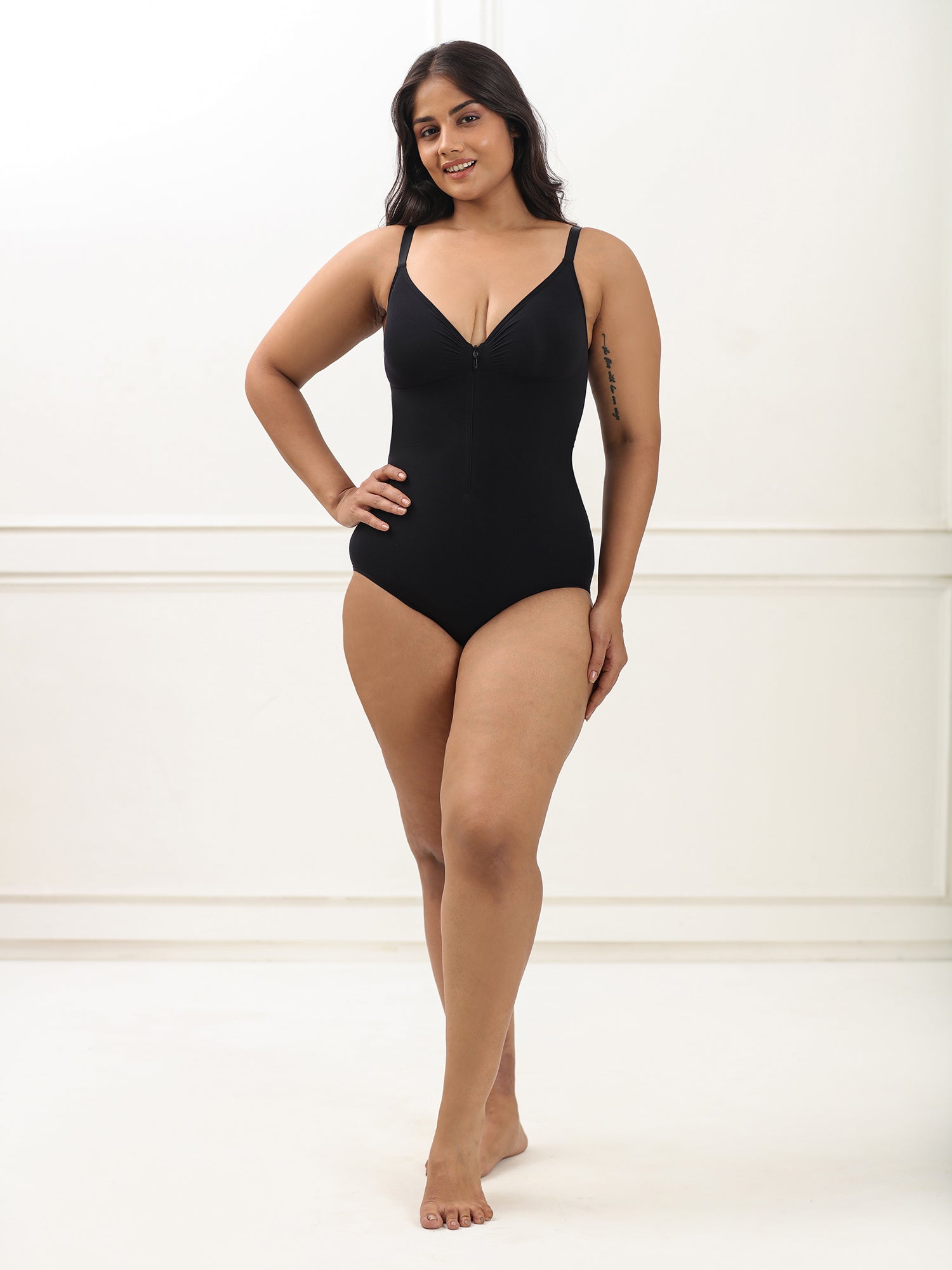 Front Zip Brief Bodysuit Bodysuit UNDERNEAT Black S