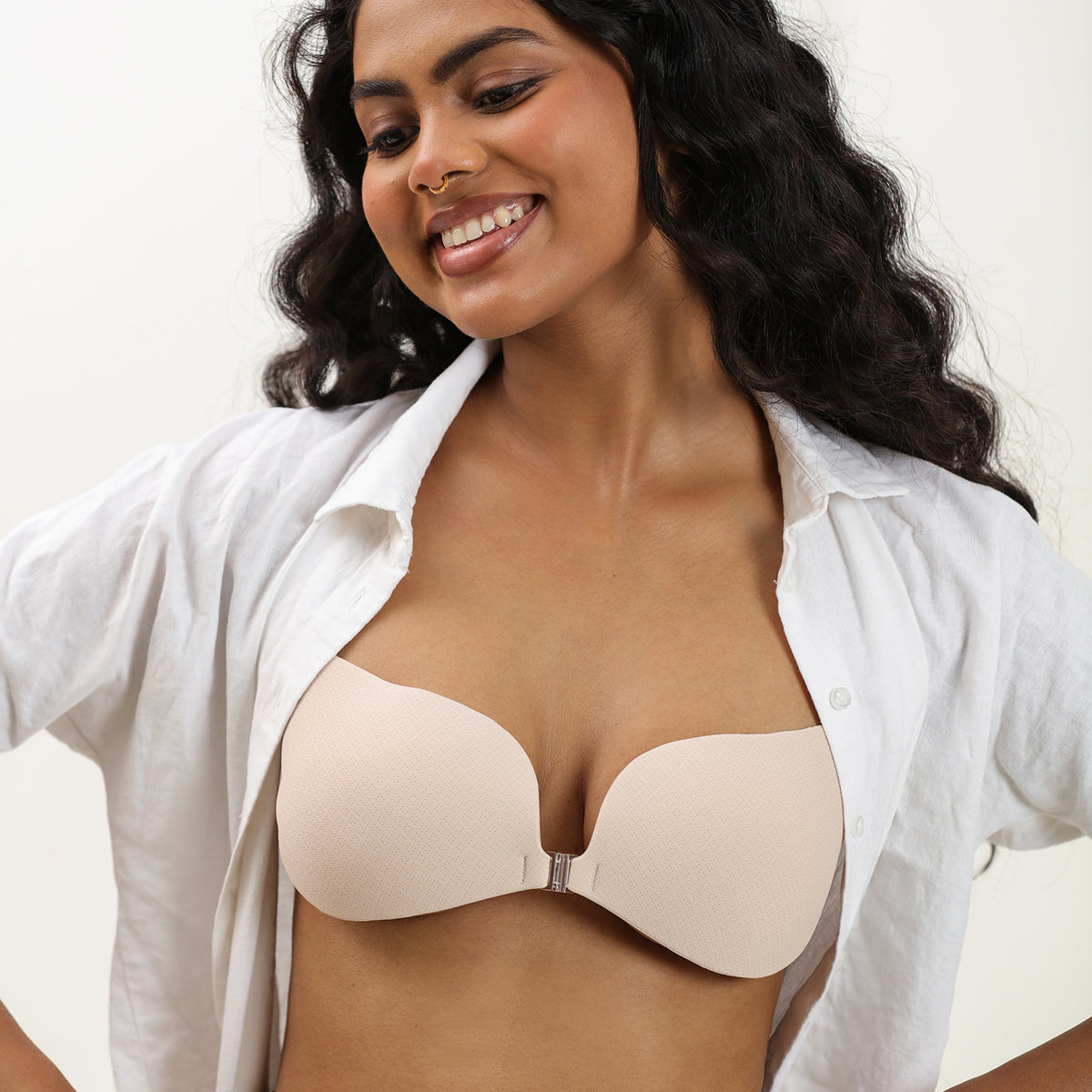 sachin and babi light blue dress 12CM Lift Push Up Bra Small Bust - Deep U Back Strapless Minimizer, Ultra  Padded Side Support for Wedding