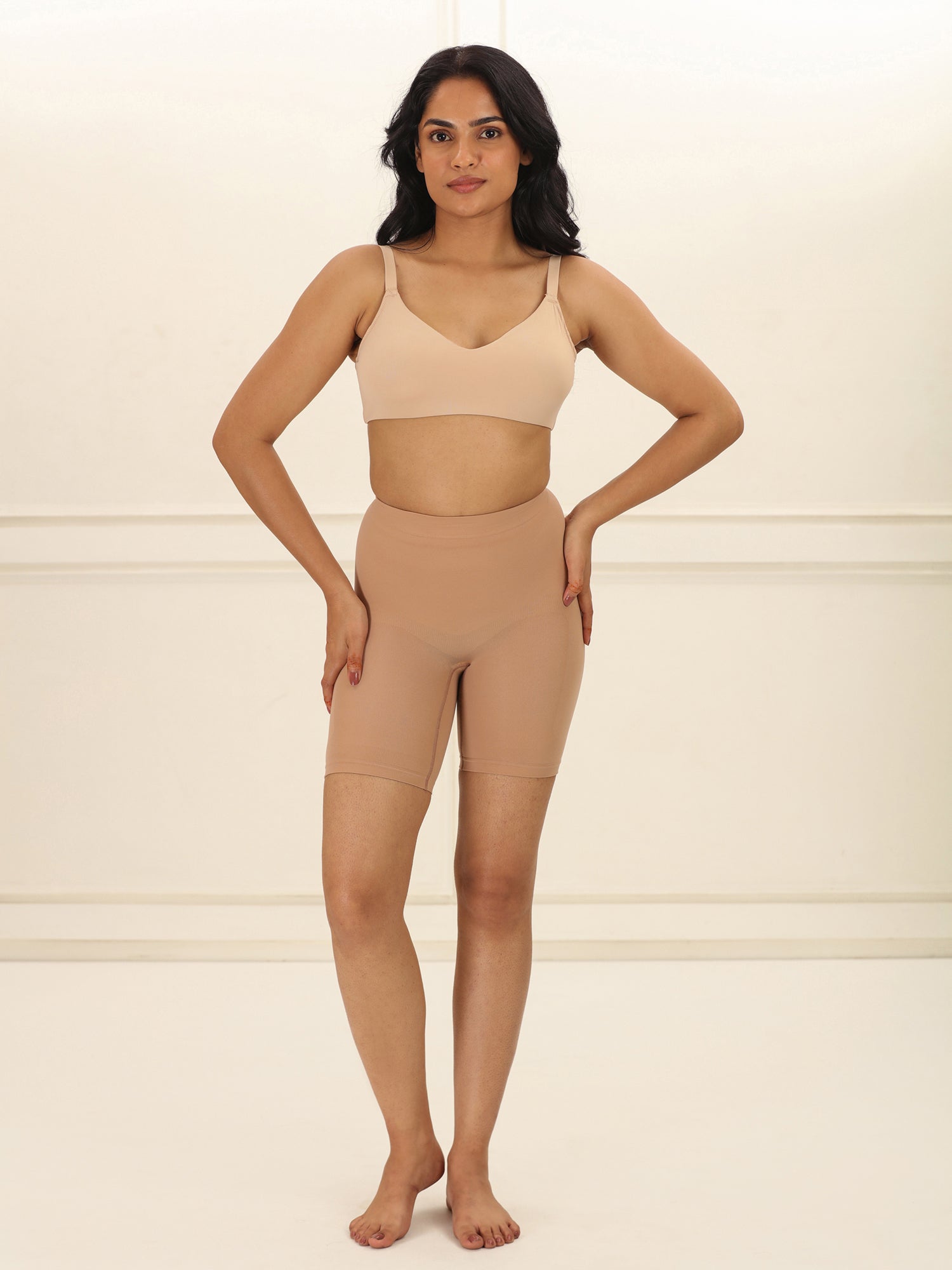 Crossover Bralette - Non-Padded Seamless Balconette Bra with V-Neck Design