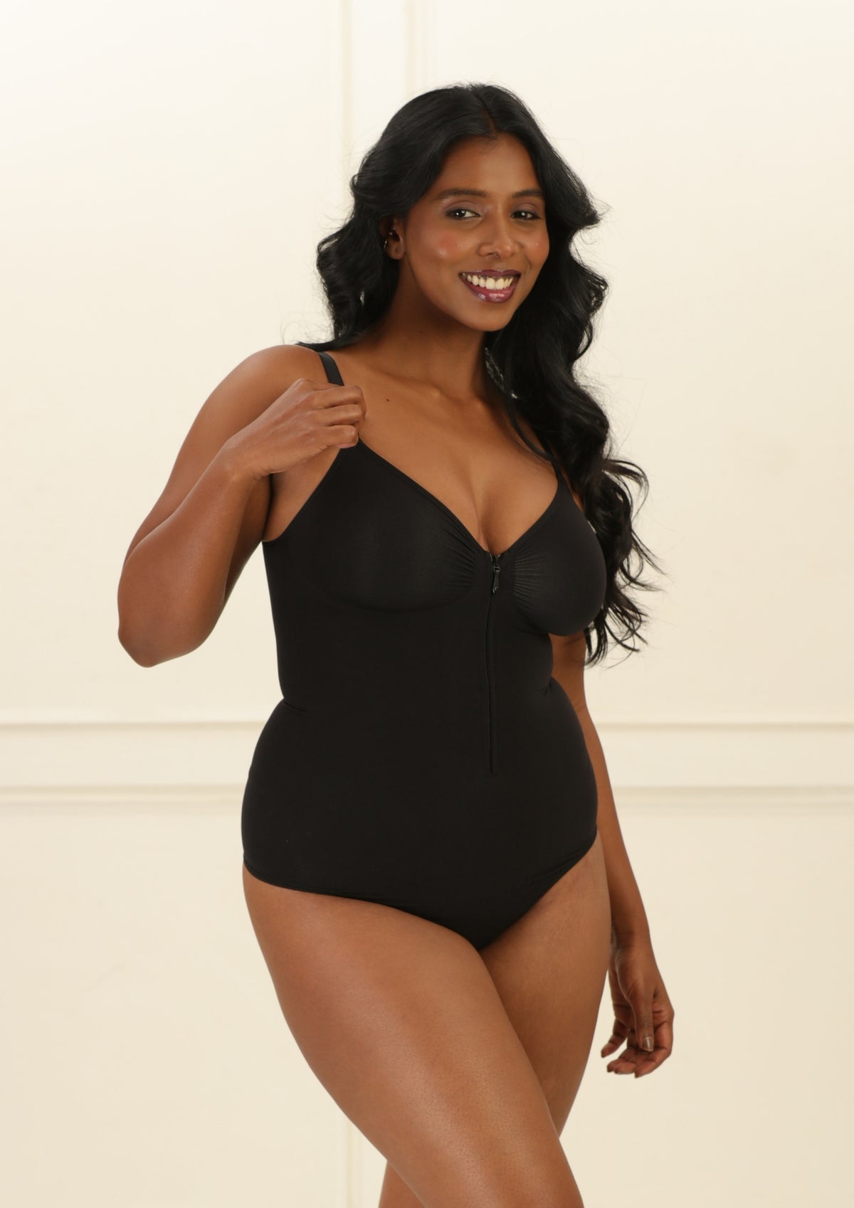 Front Zip Thong Bodysuit