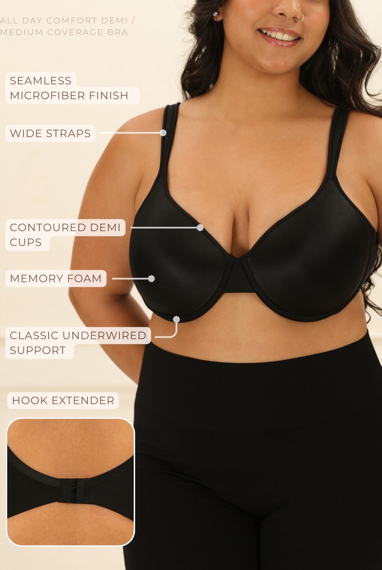 All Day Comfort Demi / Medium Coverage Bra Bra UNDERNEAT