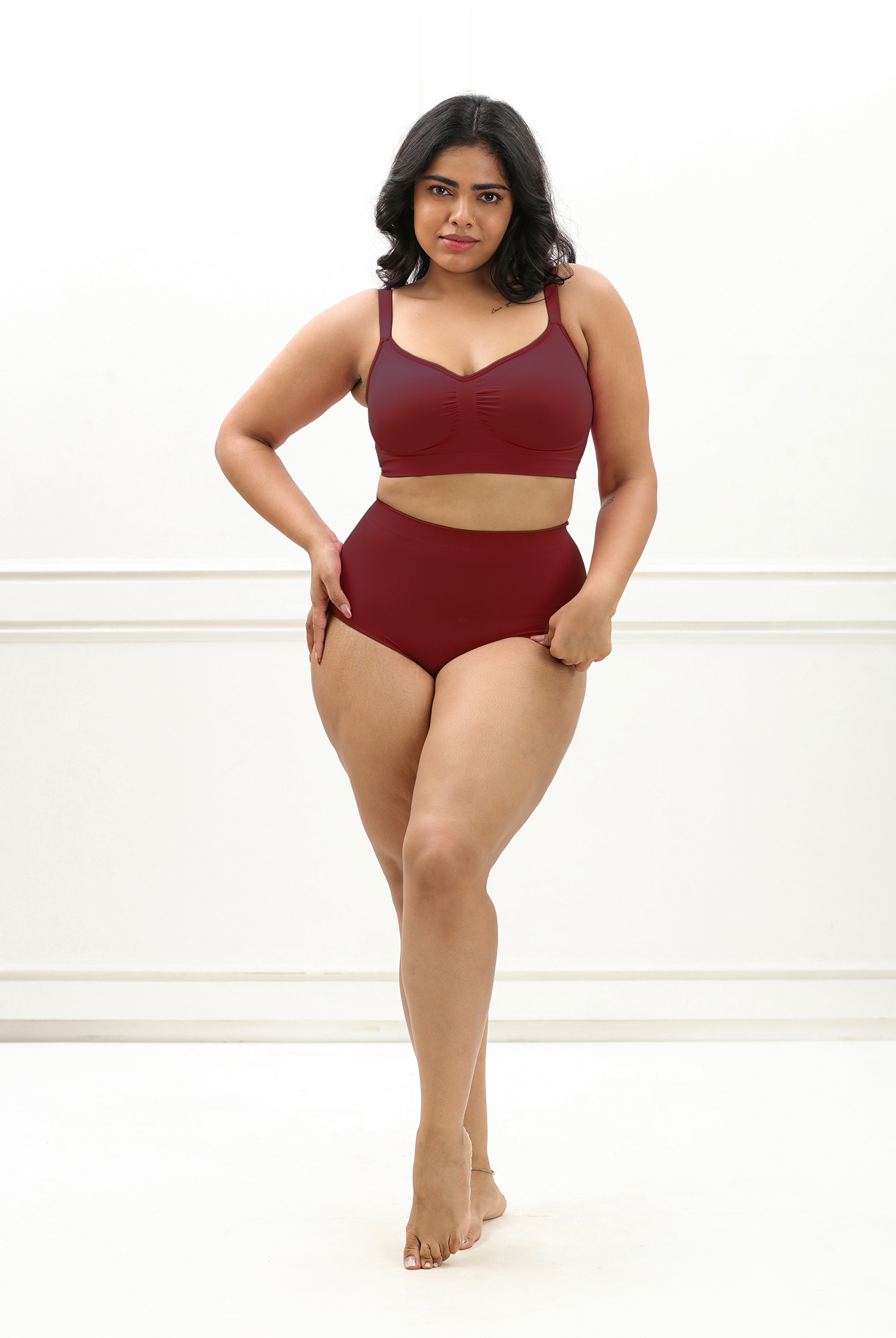 High Waist Brief Underwear UNDERNEAT Deep Red S