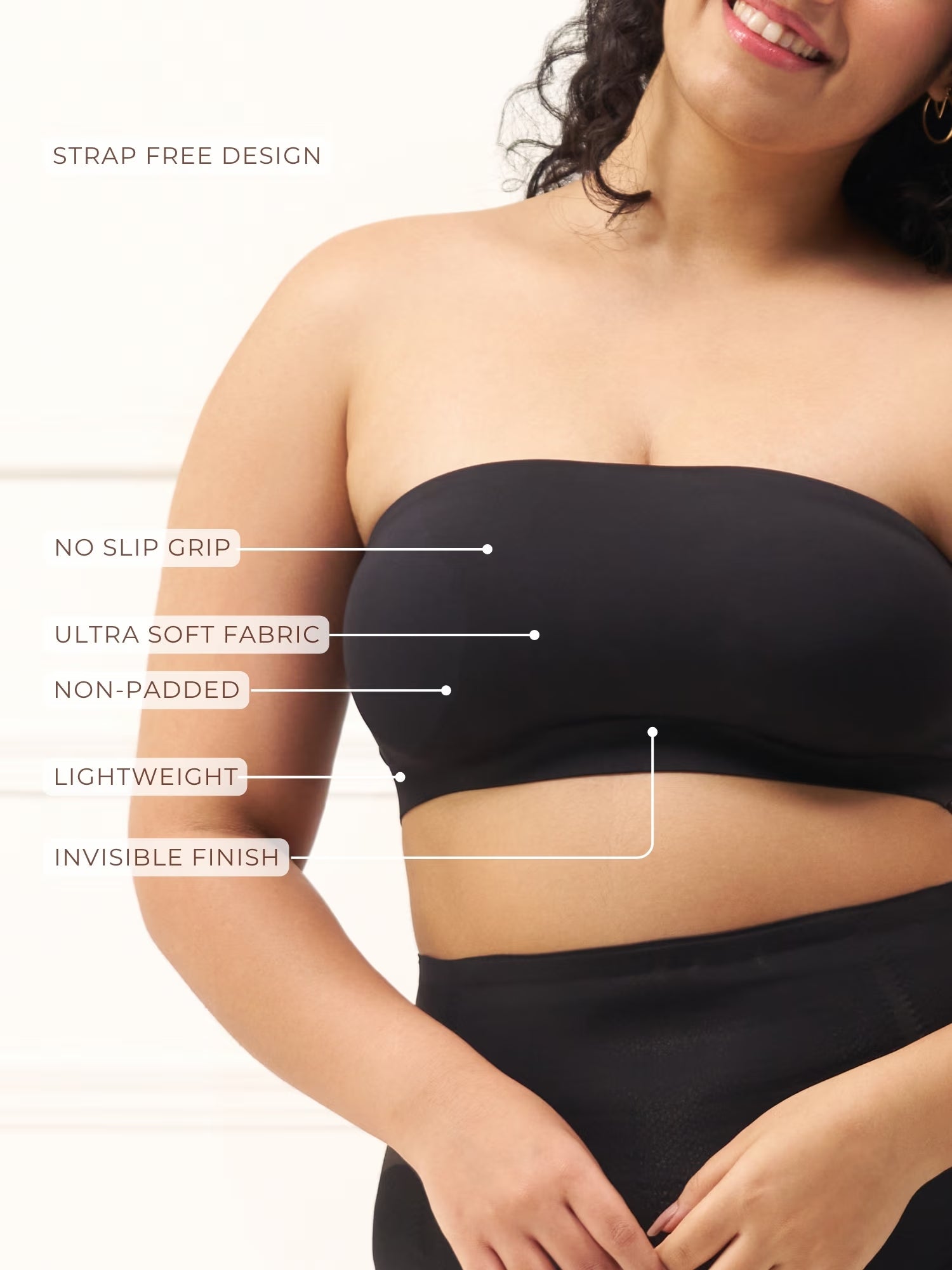 Bandeau - No Slip Non-Padded Wireless Seamless Tube Bra