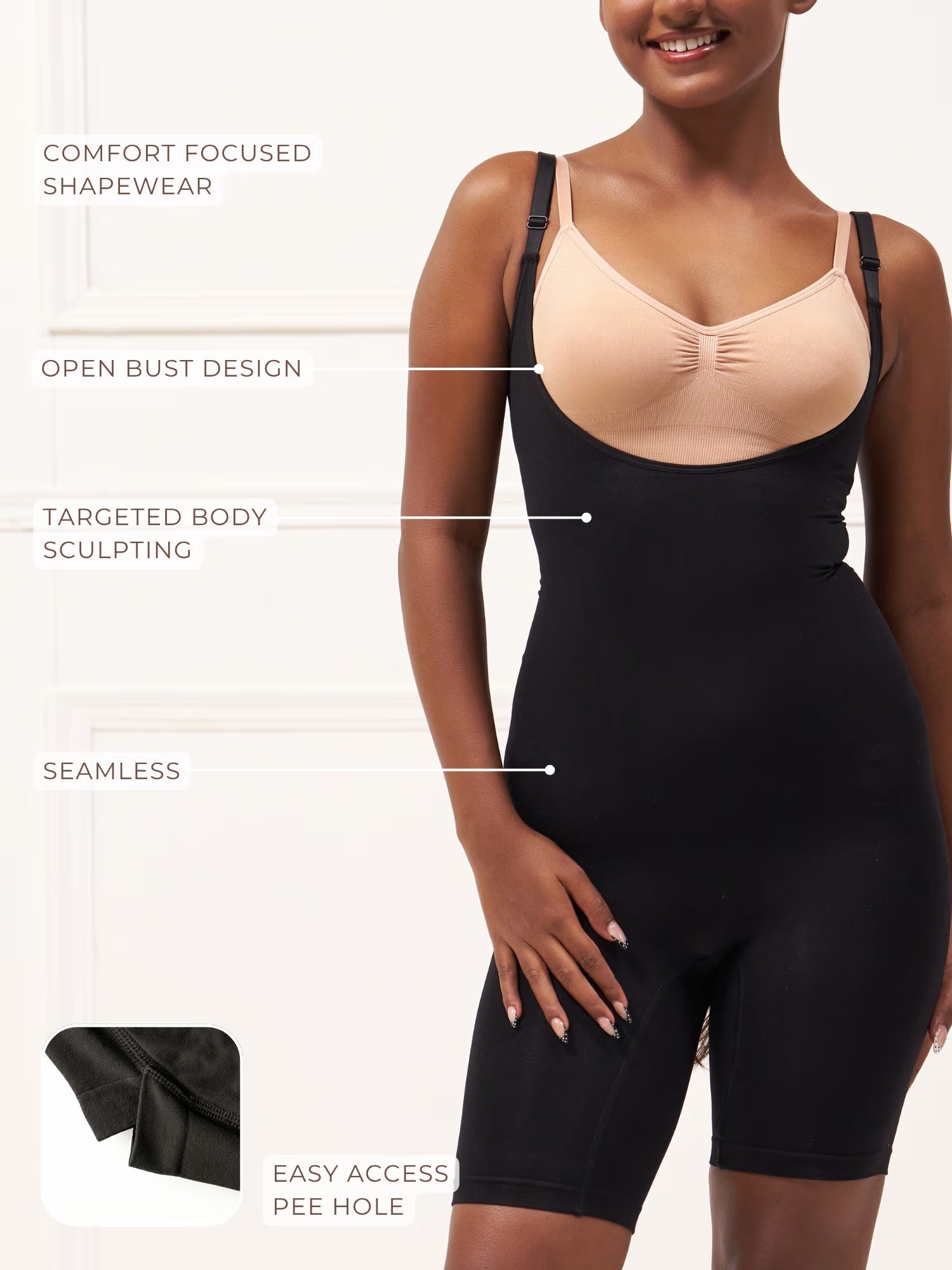 Open Bust Butt Lifting Bodysuit
