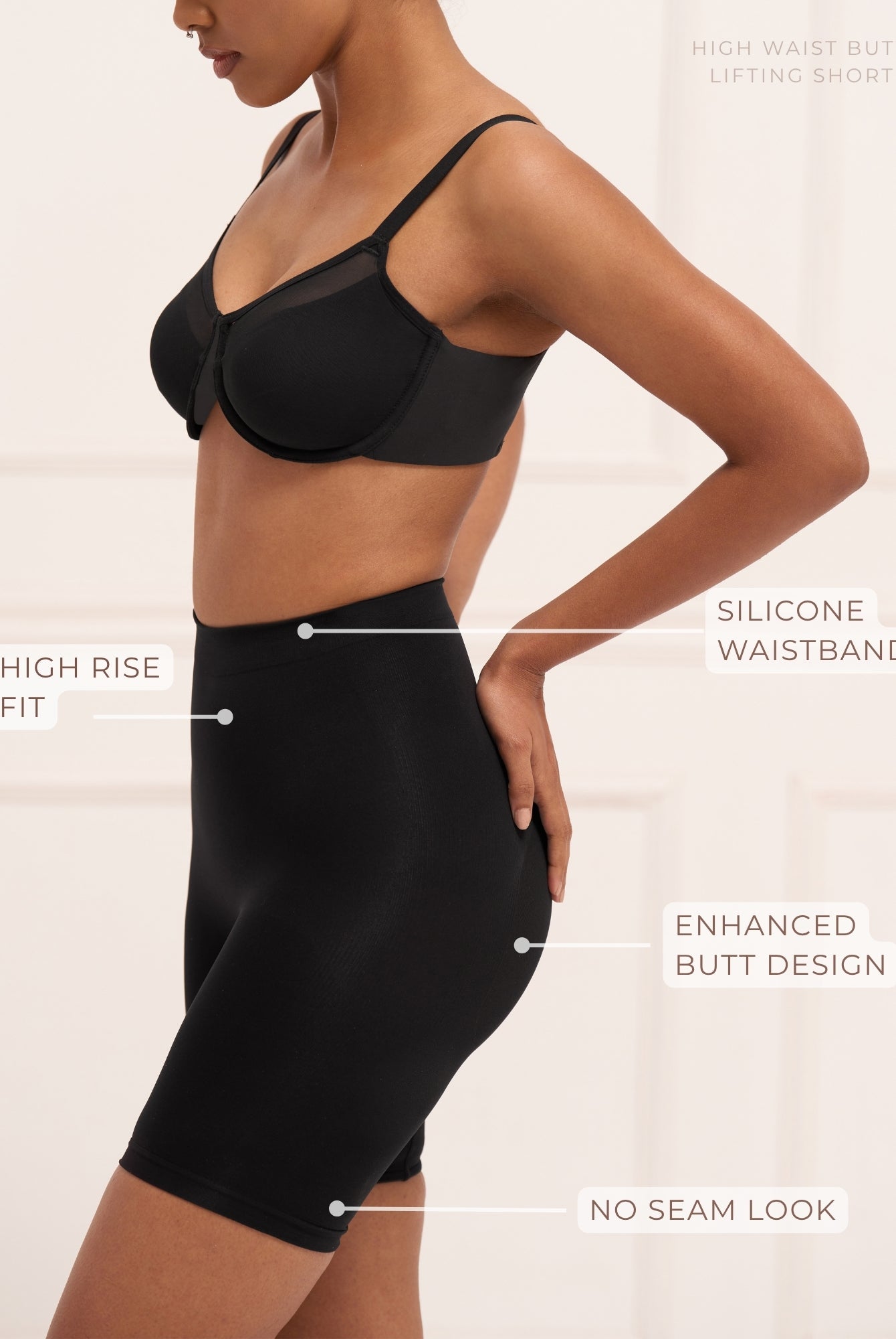 Mid Waist Butt Lifting Shorts Shorts UNDERNEAT