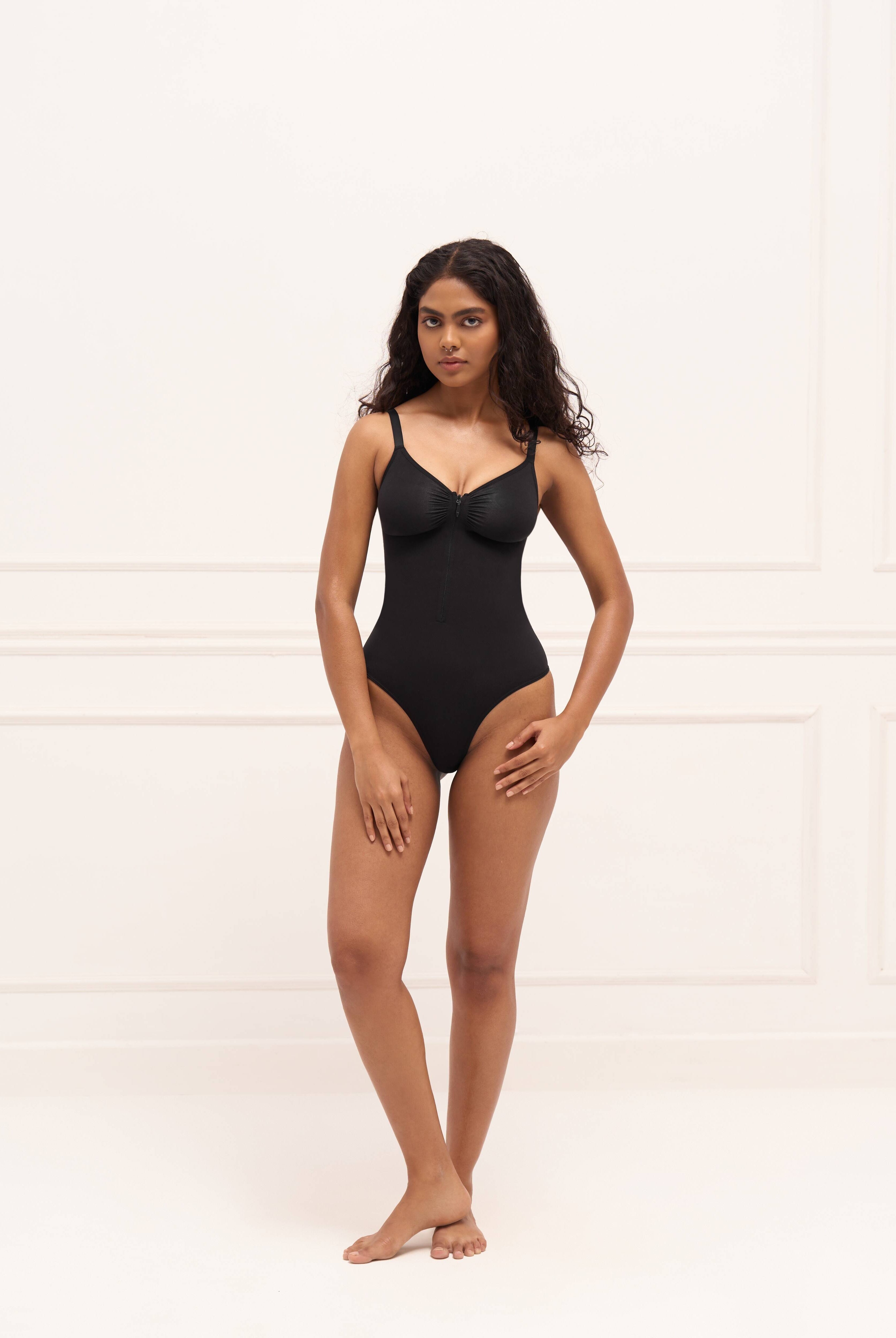 Front Zip Thong Bodysuit Bodysuit UNDERNEAT