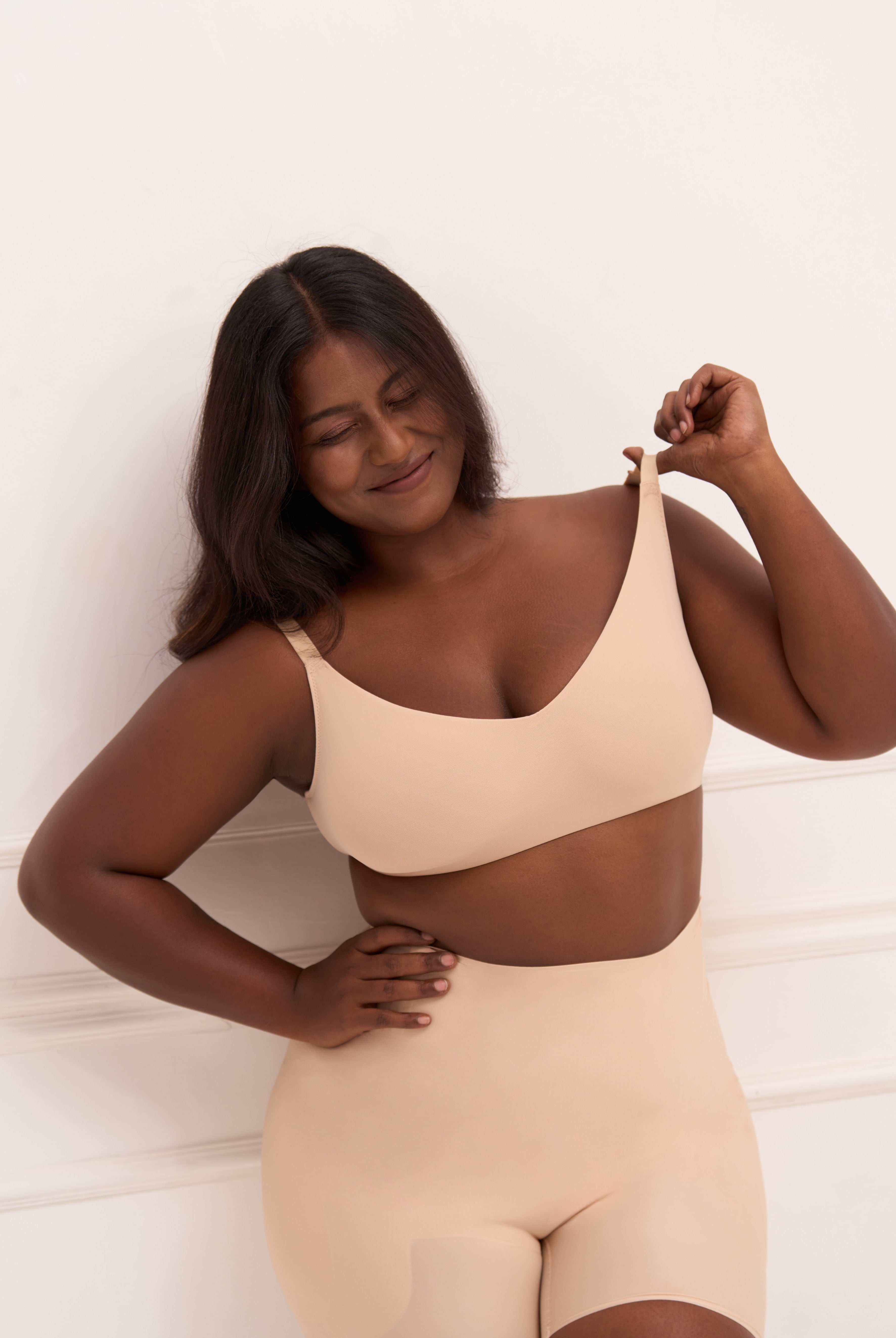 Crossover Bralette Bra UNDERNEAT Beige S