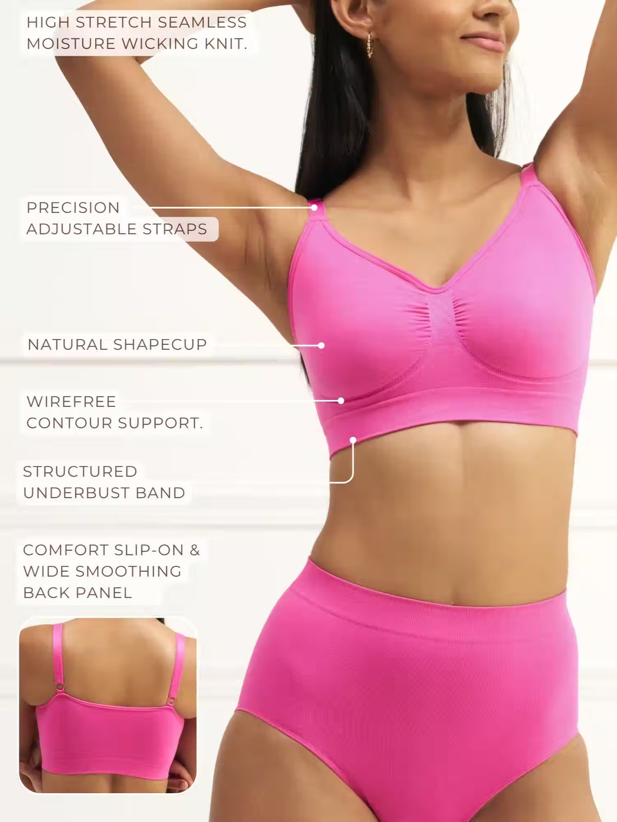 Wireless Shaping Bra - Seamless Non-Padded Wireless T Shirt Bra with Full Coverage