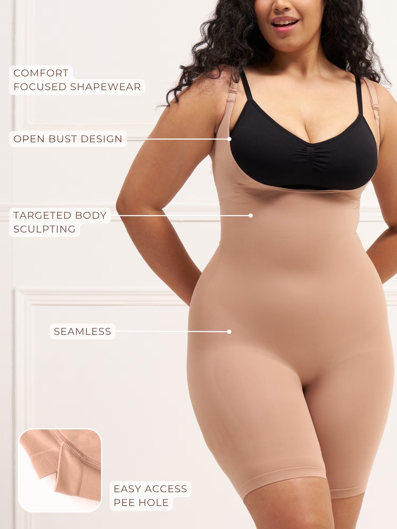 Open Bust Butt Lifting Bodysuit