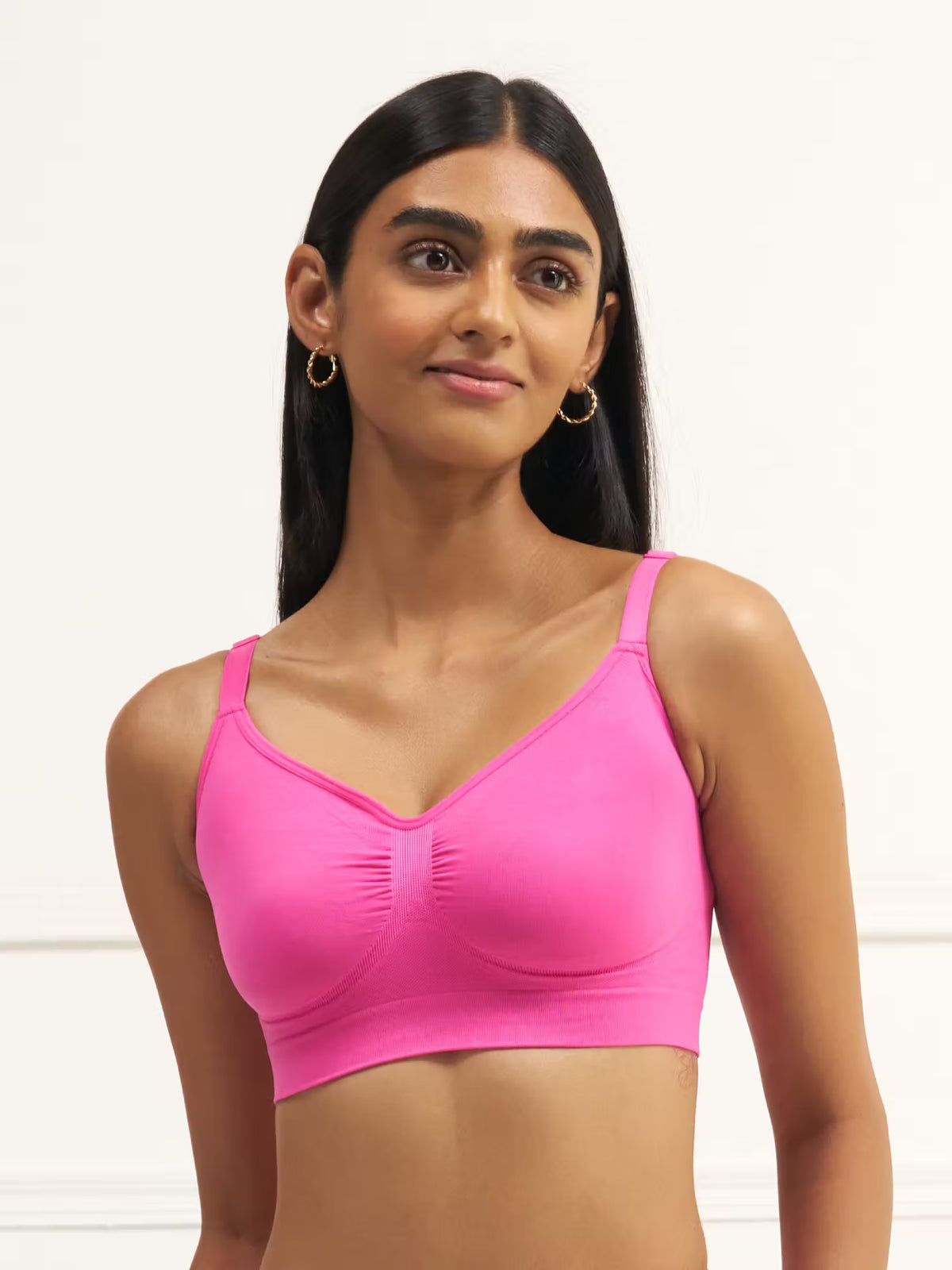 Wireless Shaping Bra - Seamless Non-Padded Wireless T Shirt Bra with Full Coverage