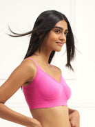 Wireless Shaping Bra - Seamless Non-Padded Wireless T Shirt Bra with Full Coverage