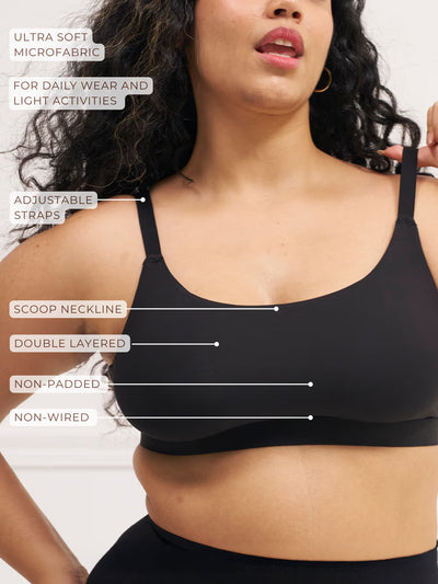 Every Day Scoop Bralette - Non-Padded Wireless Full Coverage and Seamless