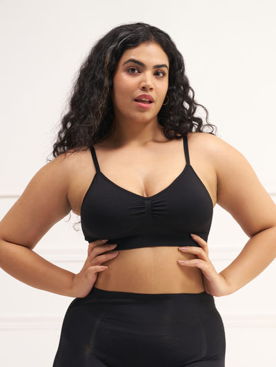 All Day Push Up Bra - Lightly Padded Full Coverage Wireless Bra with Adjustable Straps