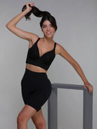 HIGH WAIST BUTT LIFTING SHORTS BLACK