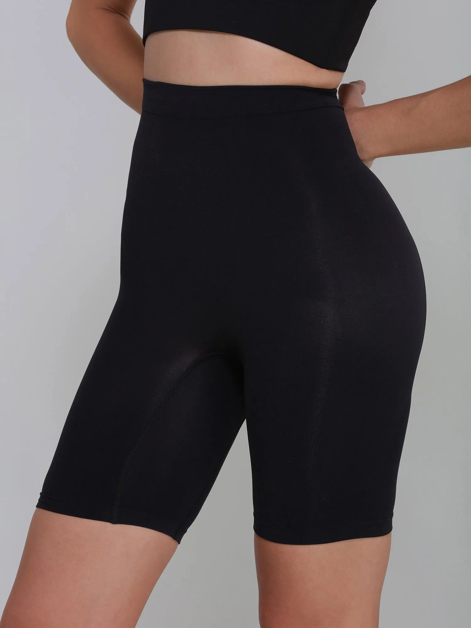 HIGH WAIST BUTT LIFTING SHORTS BLACK