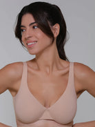 UNPADDED PLUNGE BRALETTE BEIGE