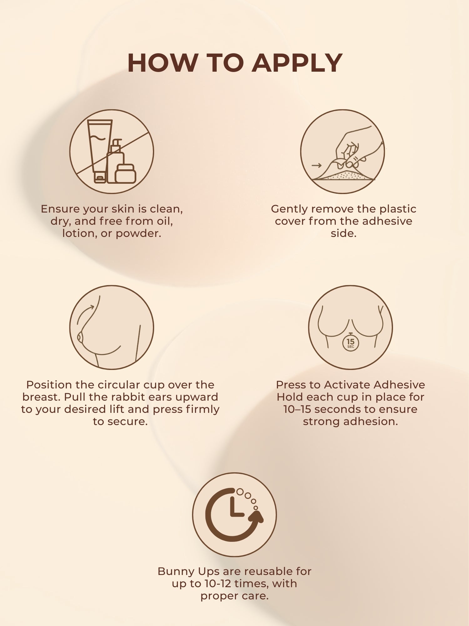 Reusable Adhesive Bunny Ups | Extra Lift Support Accessories UNDERNEAT