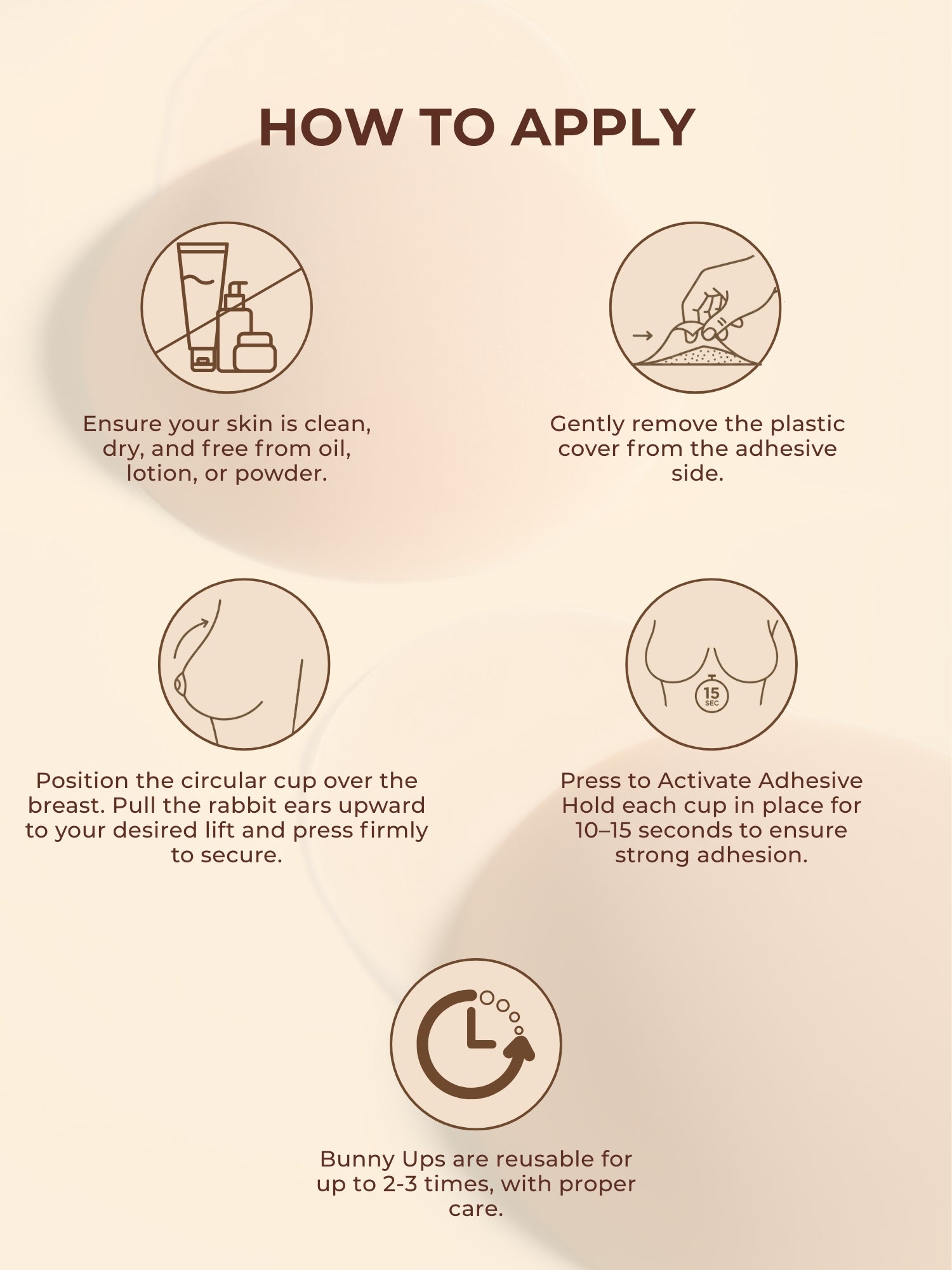 Anti sweat Reusable Bunny lift covers Accessories UNDERNEAT