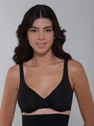 UNPADDED PLUNGE BRALETTE BLACK