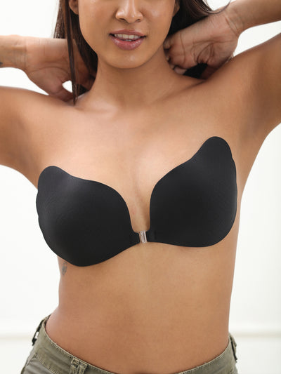Adhesive Bra with Front Clip – Cotton, AirLock Glue, Extra Lift & Shape, Seamless Invisible Finish Bra UNDERNEAT
