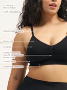 All Day Push Up Bra - Lightly Padded Full Coverage Wireless Bra with Adjustable Straps