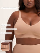 Padded All Day Bra - Lightly Padded Wireless T Shirt Bra with Full Coverage