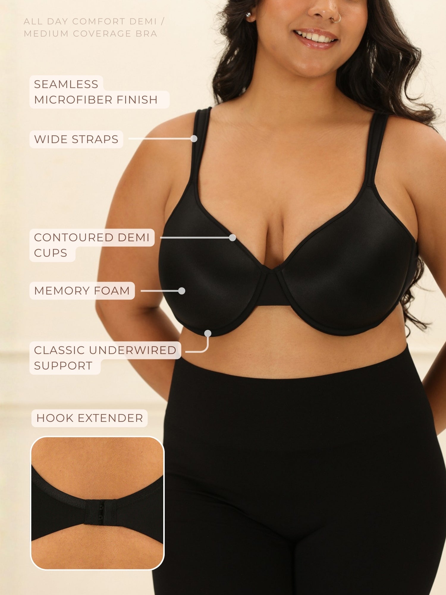 All Day Comfort Demi / Medium Coverage Bra Bra UNDERNEAT