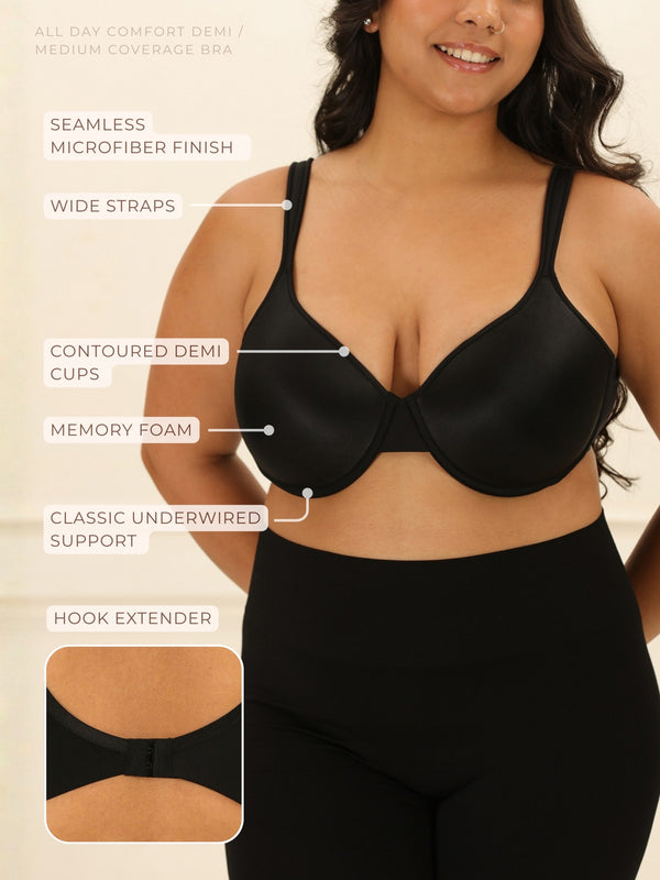 All Day Comfort Demi / Medium Coverage Bra Bra UNDERNEAT
