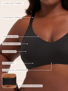 Crossover Bralette - Non-Padded Seamless Balconette Bra with V-Neck Design