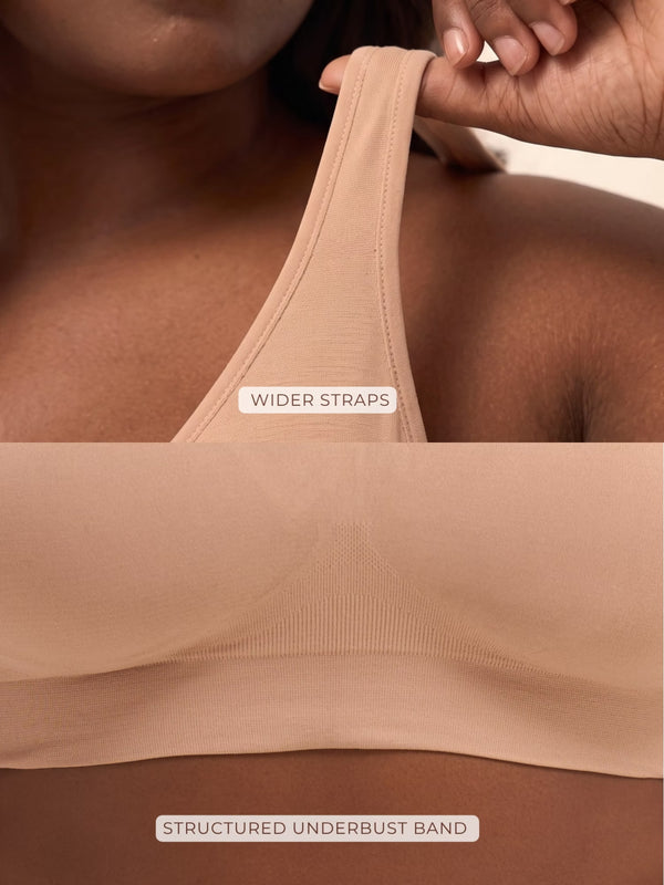 Padded All Day Bra - Lightly Padded Wireless T Shirt Bra with Full Coverage
