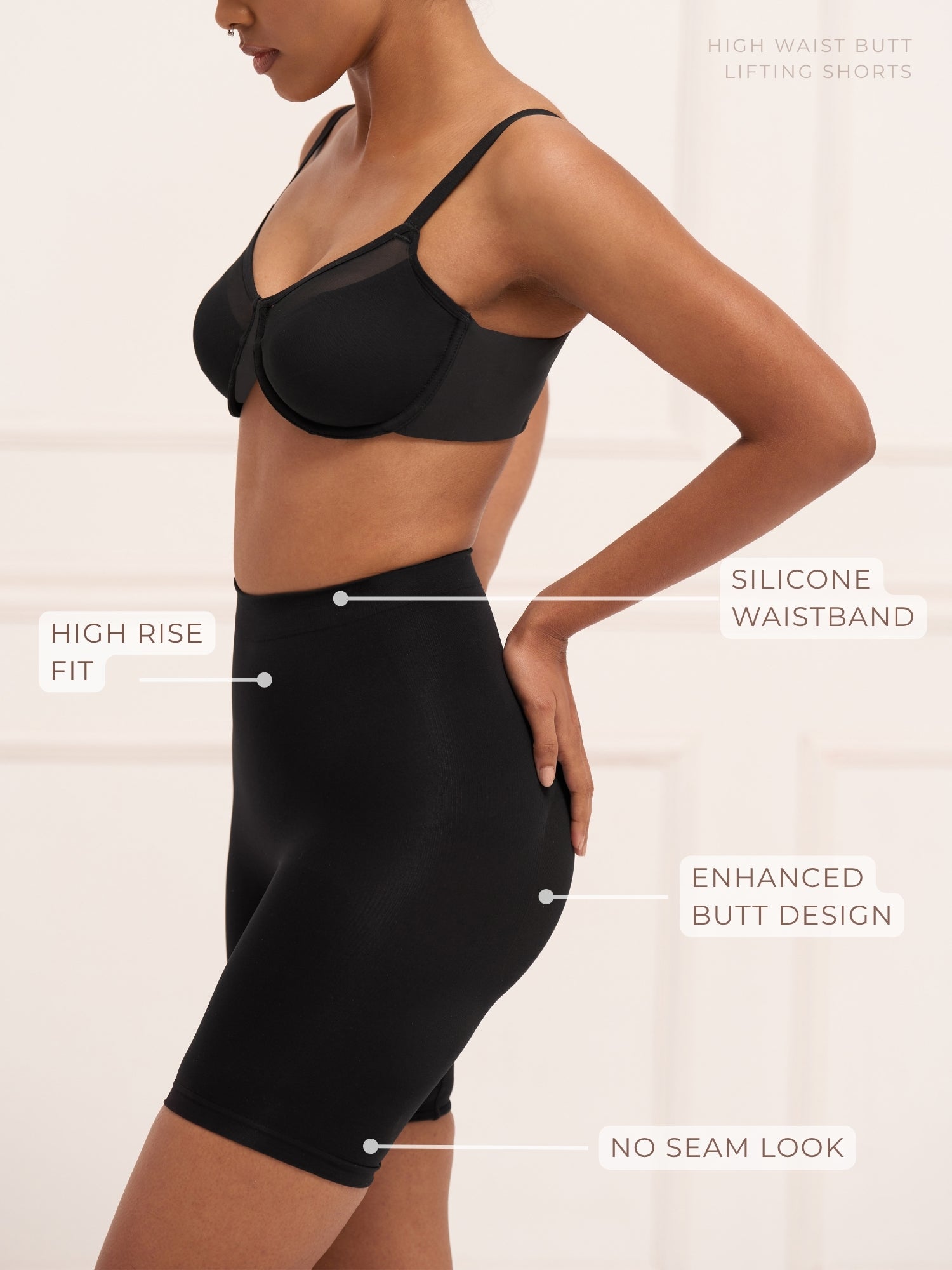 Mid Waist Butt Lifting Shorts Shorts UNDERNEAT