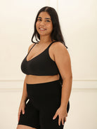 Crossover Bralette - Non-Padded Seamless Balconette Bra with V-Neck Design Bra UNDERNEAT