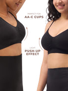 All Day Push Up Bra - Lightly Padded Full Coverage Wireless Bra with Adjustable Straps