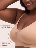 All Day Push Up Bra - Lightly Padded Full Coverage Wireless Bra with Adjustable Straps