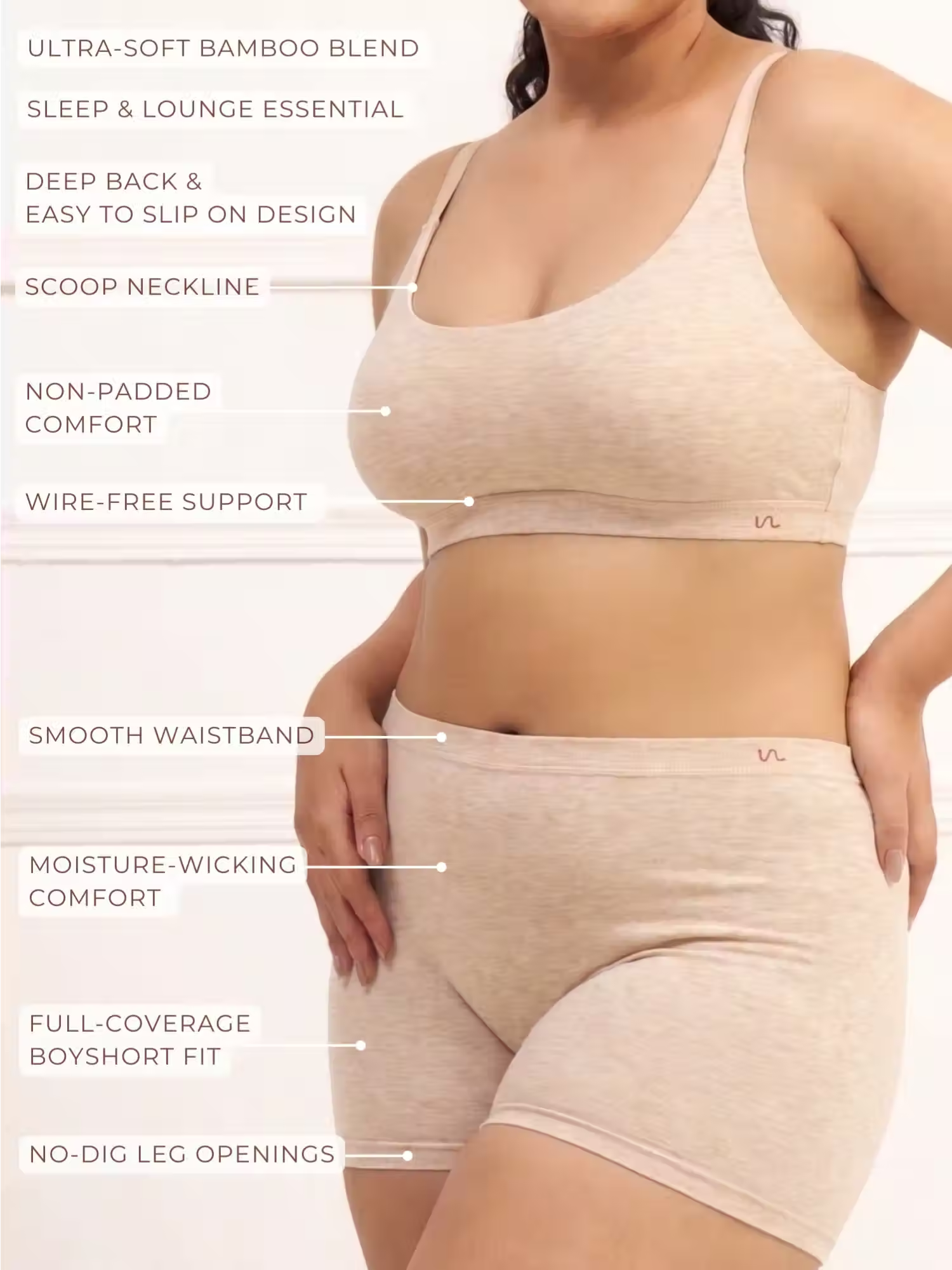 Every Day Comfort Bamboo Bralette with comfort Boy Shorts