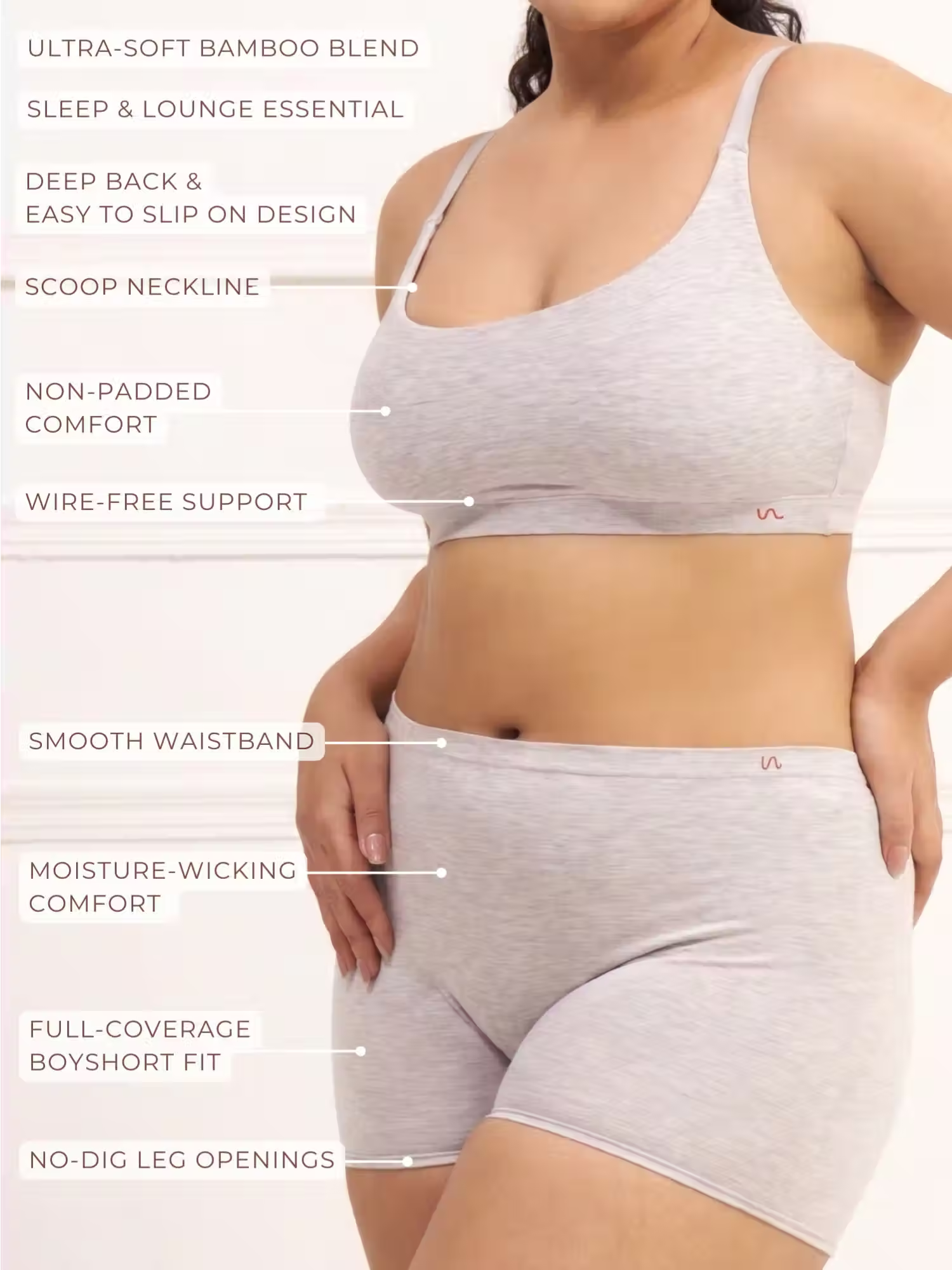 Every Day Comfort Bamboo Bralette with comfort Boy Shorts