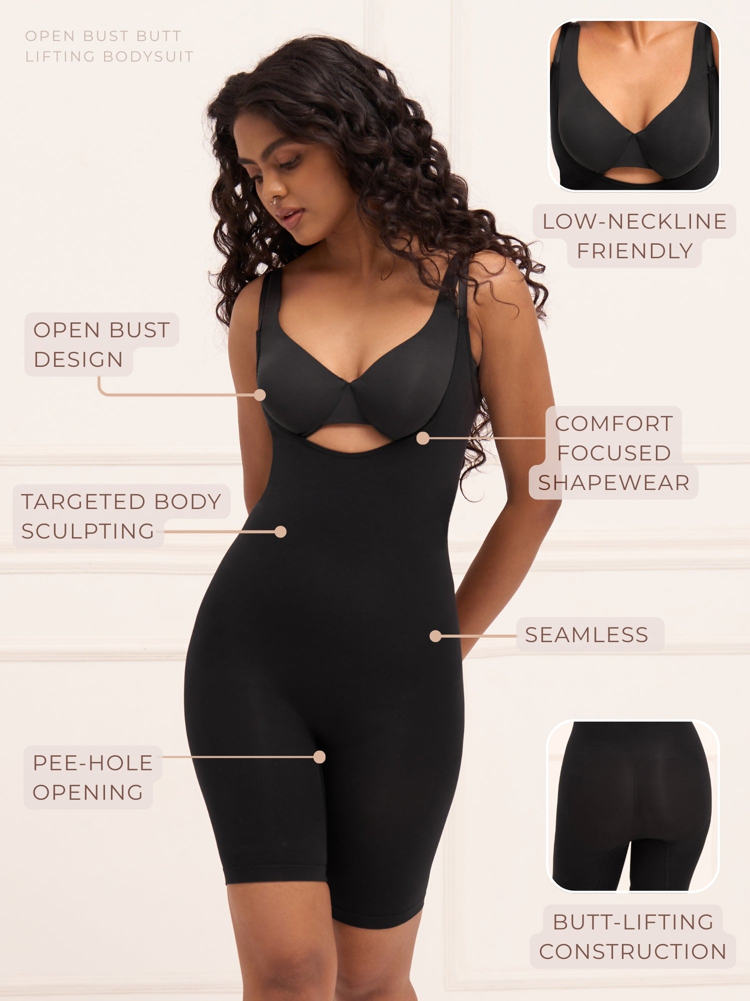 Open Bust Butt Lifting Bodysuit Bodysuit UNDERNEAT