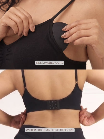 All Day Push Up Bra - Lightly Padded Full Coverage Wireless Bra with Adjustable Straps