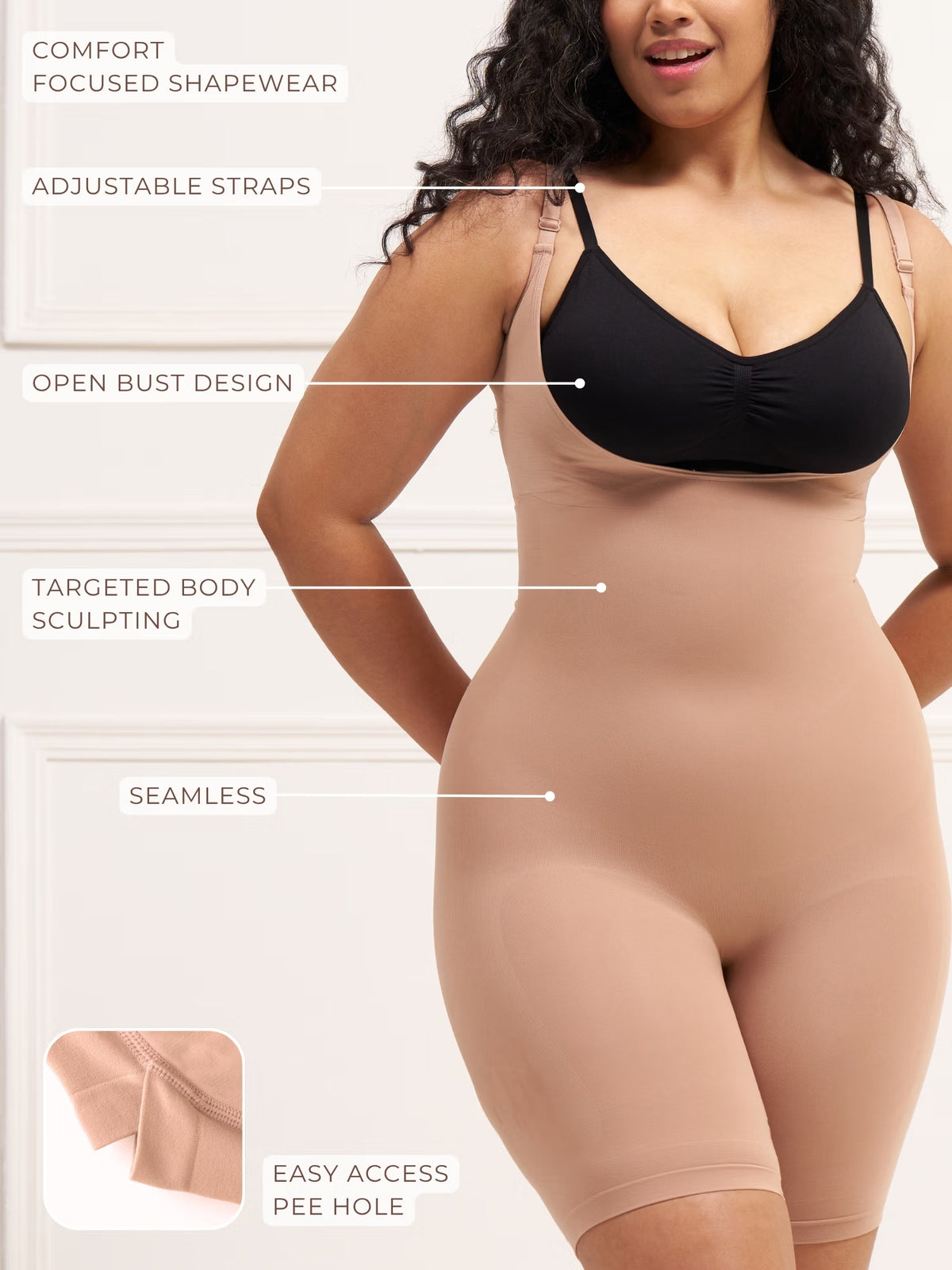 Open Bust Butt Lifting Bodysuit