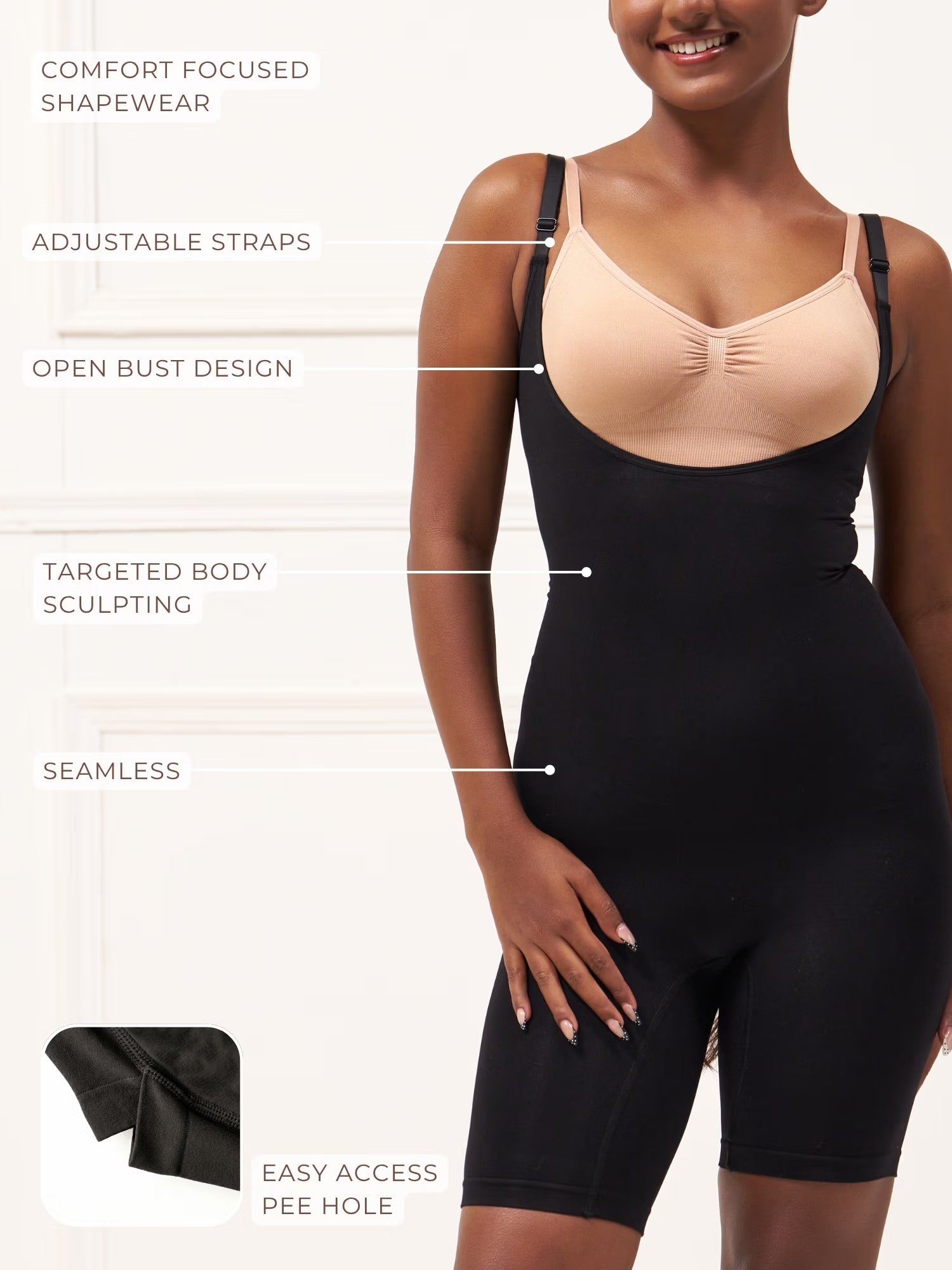 Open Bust Butt Lifting Bodysuit
