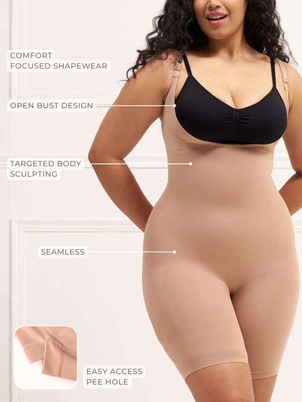 Open Bust Butt Lifting Bodysuit